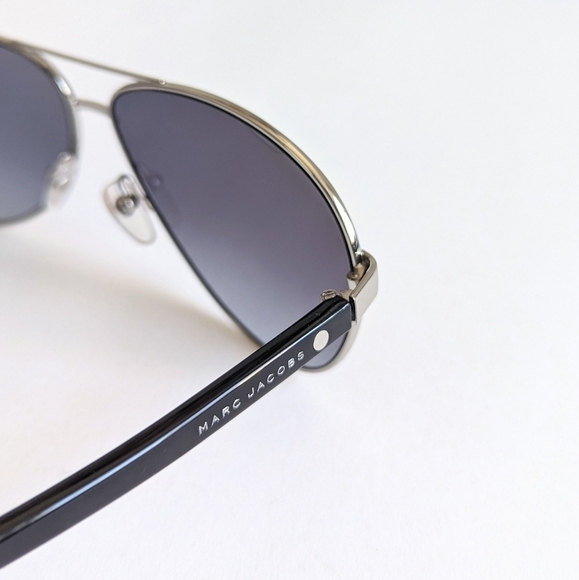 Marc Jacobs Marc 71/s 084j Hd Aviator Sunglasses Black Silver, Hardcover Case - Picture 6 of 14